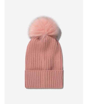 Moncler Enfant Girls Wool Knitted Pom Pom Hat pour bénéficier 