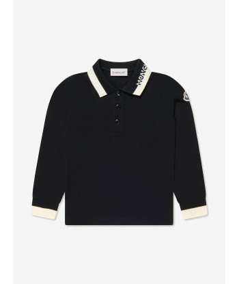 Moncler Enfant Boys Long Sleeve Logo Polo Shirt Les magasins à Paris et en Île-de-France