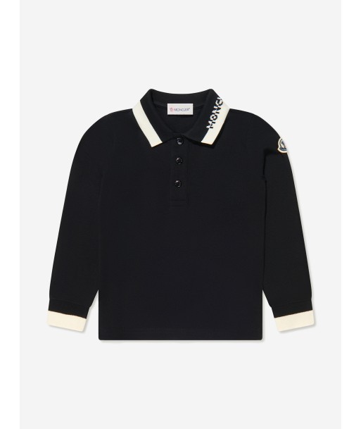 Moncler Enfant Boys Long Sleeve Logo Polo Shirt Les magasins à Paris et en Île-de-France