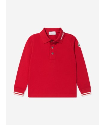 Moncler Enfant Boys Long Sleeve Logo Polo Shirt Faites des économies