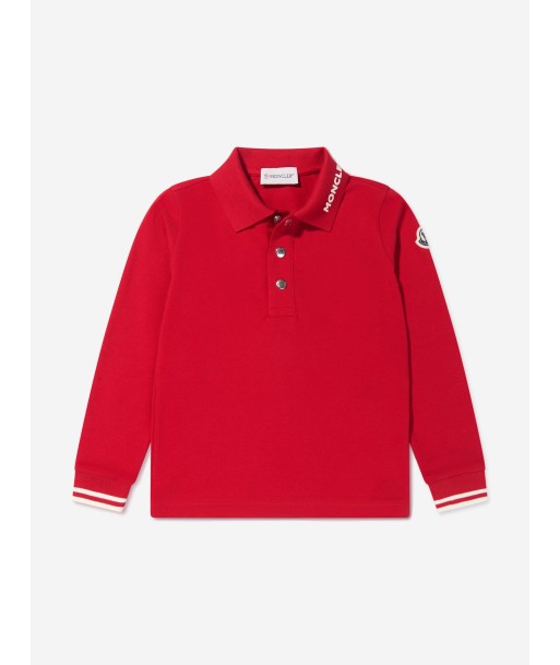 Moncler Enfant Boys Long Sleeve Logo Polo Shirt Faites des économies