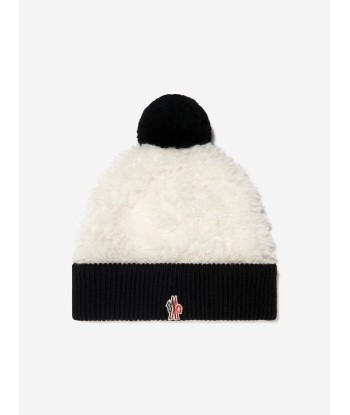 Moncler Enfant Girls Faux Fur Logo Bobble Hat 2024