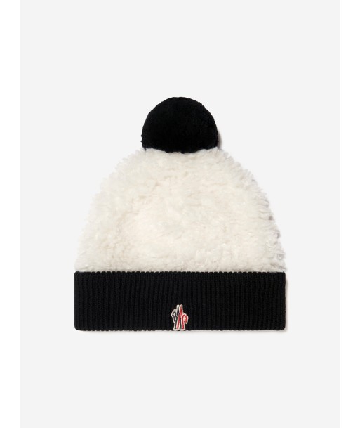 Moncler Enfant Girls Faux Fur Logo Bobble Hat 2024