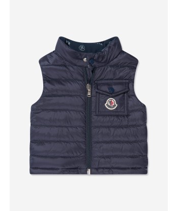 Moncler Enfant Baby Down Padded Vard Gilet in Navy meilleur choix