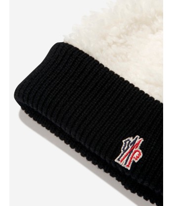 Moncler Enfant Girls Faux Fur Logo Bobble Hat 2024