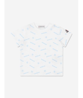 Moncler Enfant Baby Logo T-Shirt in White la colonne vertébrale