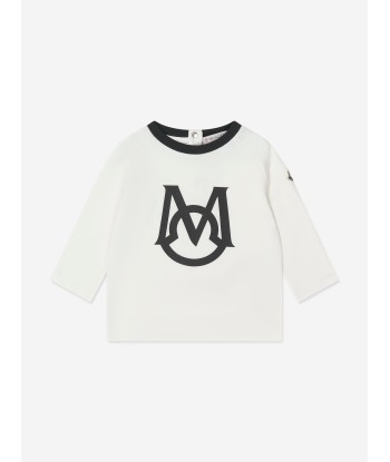 Moncler Enfant Baby Boys Long Sleeve Logo T-Shirt in White les ligaments