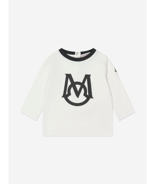 Moncler Enfant Baby Boys Long Sleeve Logo T-Shirt in White les ligaments