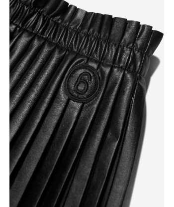 MM6 Maison Margiela Girls Faux Leather Pleated Skirt Jusqu'à 80% De Réduction