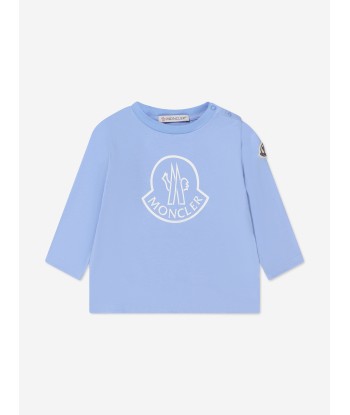 Moncler Enfant Baby Long Sleeve Logo T-Shirt in Blue les ligaments