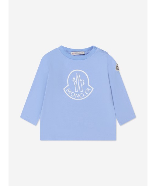 Moncler Enfant Baby Long Sleeve Logo T-Shirt in Blue les ligaments