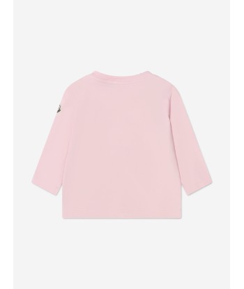 Moncler Enfant Baby Long Sleeve Logo T-Shirt in Pink Venez découvrir notre 