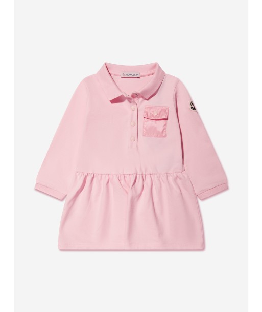 Moncler Enfant Baby Girls Long Sleeve Pocket Dress in Pink outlet