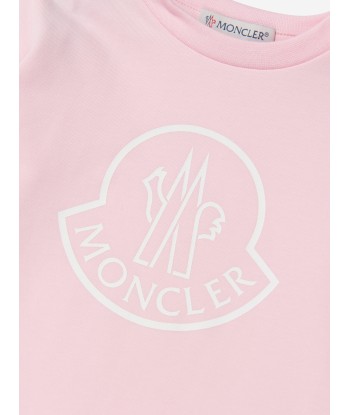 Moncler Enfant Baby Long Sleeve Logo T-Shirt in Pink Venez découvrir notre 