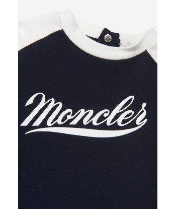 Moncler Enfant Baby Boys Long Sleeve Logo T-Shirt in Navy Venez acheter