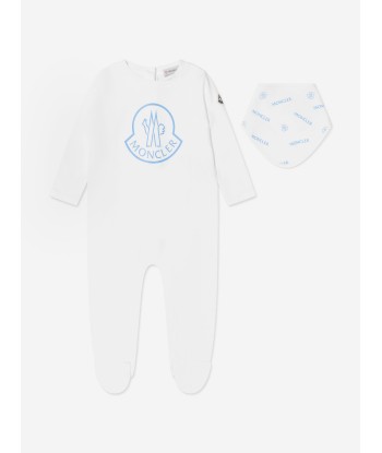 Moncler Enfant Baby Boys Logo Babygrow And Bib Set in Grey Amélioration de cerveau avec