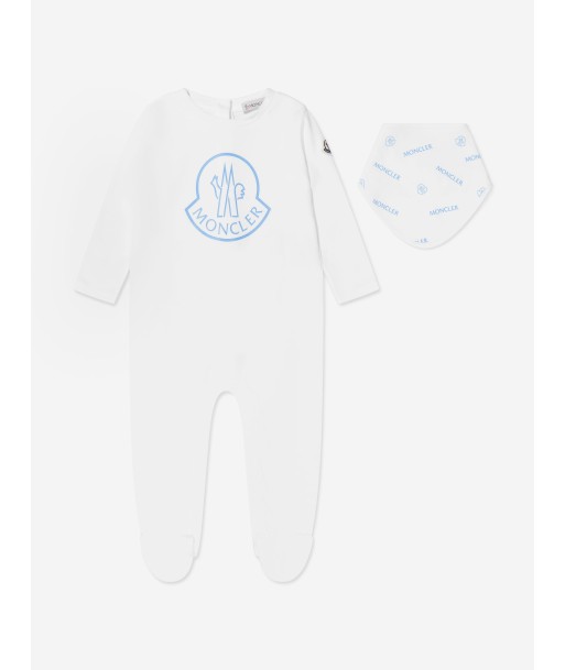 Moncler Enfant Baby Boys Logo Babygrow And Bib Set in Grey Amélioration de cerveau avec