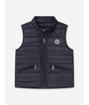 Moncler Enfant Boys Down Padded Gui Gilet in Navy les ctes