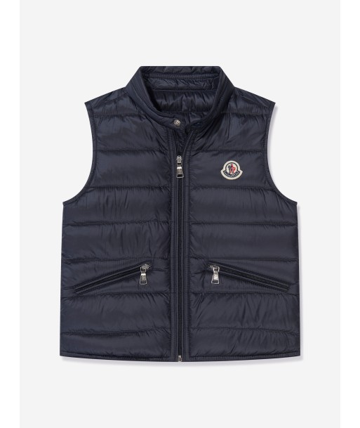 Moncler Enfant Boys Down Padded Gui Gilet in Navy les ctes