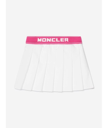 Moncler Enfant Girls Pleated Skirt in White pas cheres