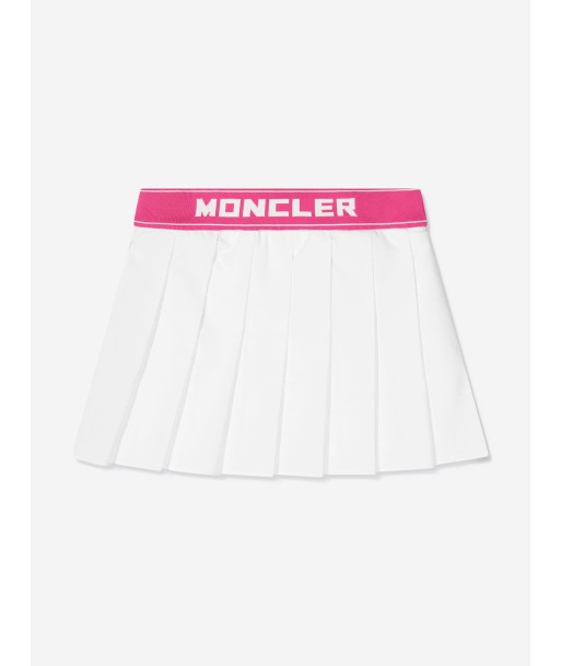 Moncler Enfant Girls Pleated Skirt in White pas cheres