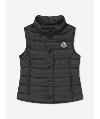 Moncler Enfant Girls Down Padded Liane Gilet in Black de pas cher