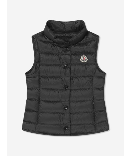 Moncler Enfant Girls Down Padded Liane Gilet in Black de pas cher