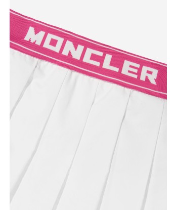 Moncler Enfant Girls Pleated Skirt in White pas cheres