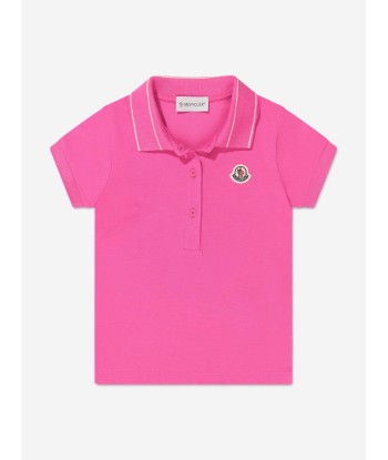 Moncler Enfant Girls Logo Polo Shirt in Pink en ligne des produits 