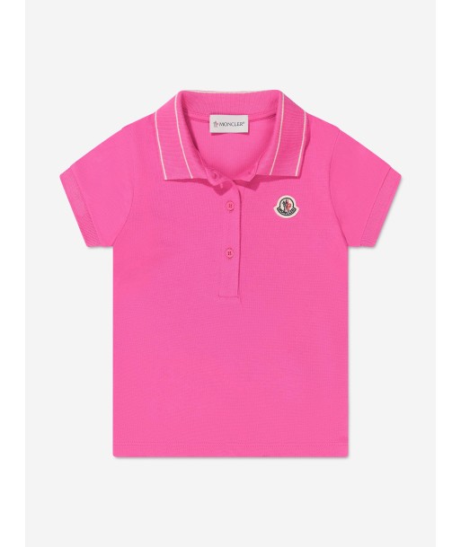 Moncler Enfant Girls Logo Polo Shirt in Pink en ligne des produits 