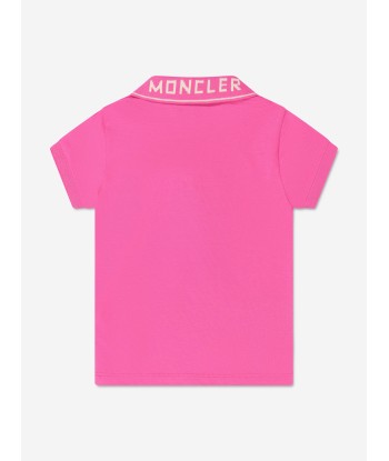 Moncler Enfant Girls Logo Polo Shirt in Pink en ligne des produits 