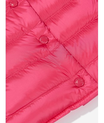 Moncler Enfant Girls Down Padded Liane Gilet in Red en stock