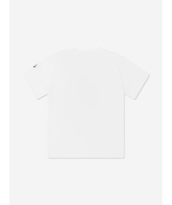 Moncler Enfant Boys Logo T-Shirt in White Venez acheter