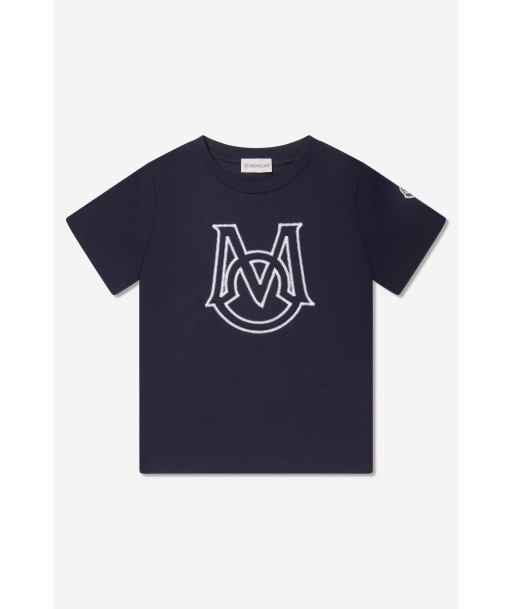 Moncler Enfant Boys Logo T-Shirt in Navy de pas cher