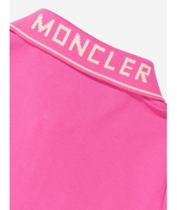 Moncler Enfant Girls Logo Polo Shirt in Pink en ligne des produits 