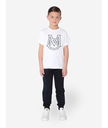 Moncler Enfant Boys Logo T-Shirt in White Venez acheter