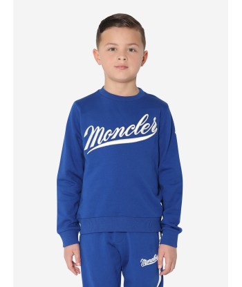 Moncler Enfant Boys Logo Print Sweatshirt in Blue online