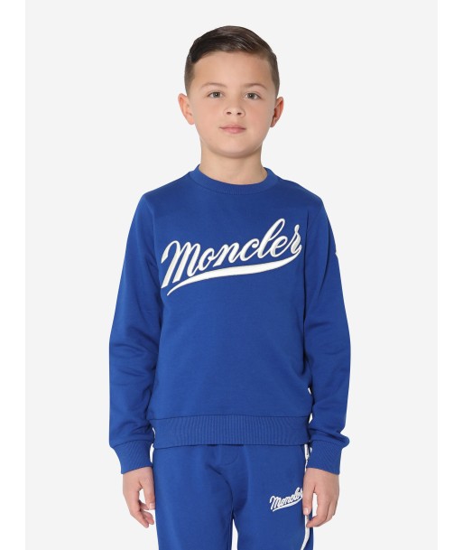 Moncler Enfant Boys Logo Print Sweatshirt in Blue online