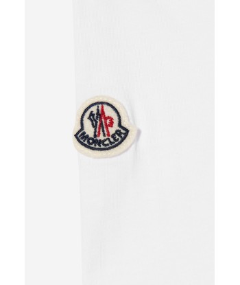 Moncler Enfant Boys Long Sleeve Logo T-Shirt in White de l' environnement