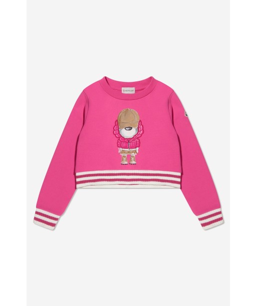 Moncler Enfant Girls Bear Print Sweatshirt in Pink Fin de série