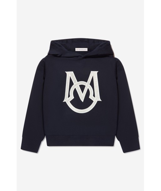 Moncler Enfant Boys Logo Hoodie in Navy les ctes