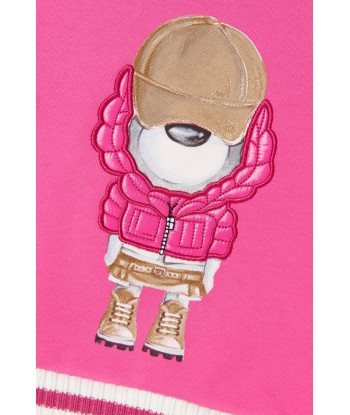 Moncler Enfant Girls Bear Print Sweatshirt in Pink Fin de série