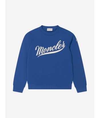 Moncler Enfant Boys Logo Print Sweatshirt in Blue online