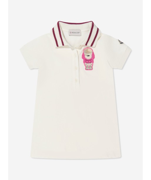 Moncler Enfant Girls Bear Polo Dress in White Faites des économies