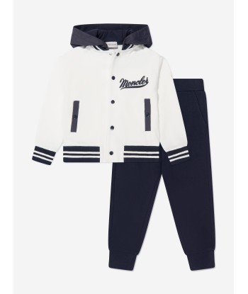 Moncler Enfant Boys Varsity Tracksuit in White store