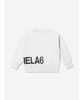 MM6 Maison Margiela Kids Logo Sweatshirt In White sur le site 