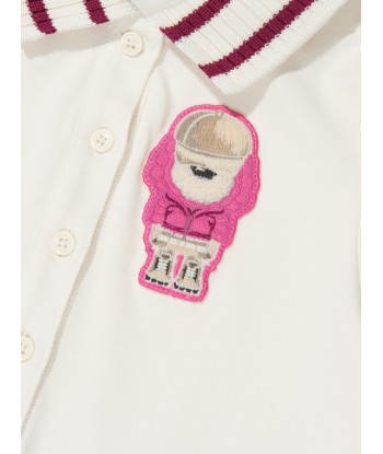 Moncler Enfant Girls Bear Polo Dress in White Faites des économies