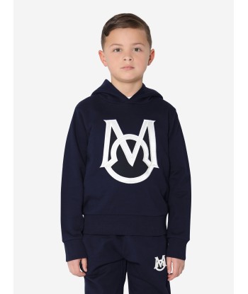 Moncler Enfant Boys Logo Hoodie in Navy les ctes