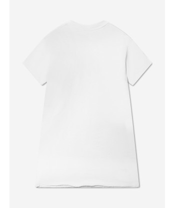 MM6 Maison Margiela Kids Logo T-Shirt Dress In White en stock