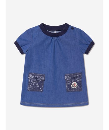 Moncler Enfant Baby Girls Dress in Blue en linge